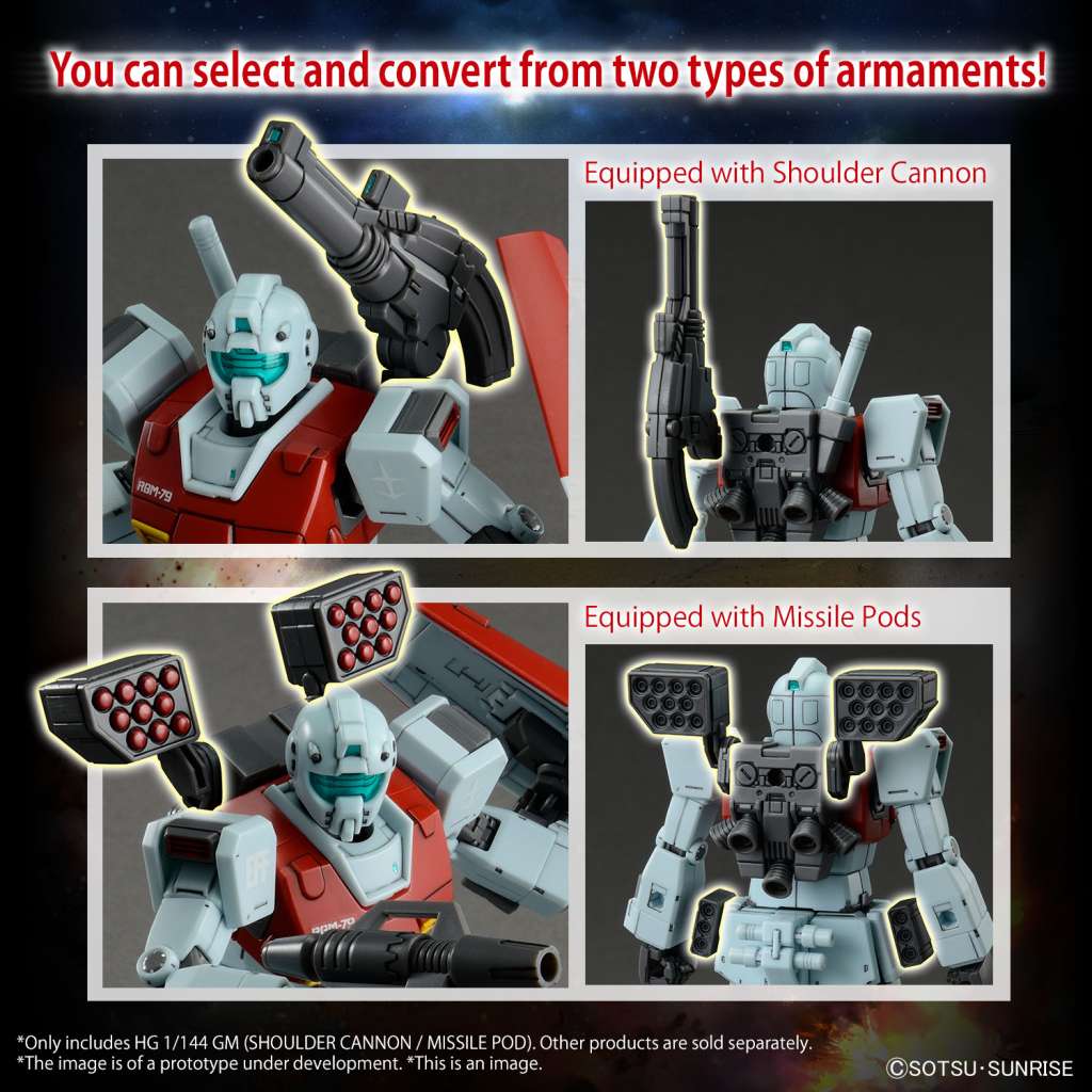 HG RGM-79 GM [Shoulder Cannon/ Missile Pod Equipment] 1:144
