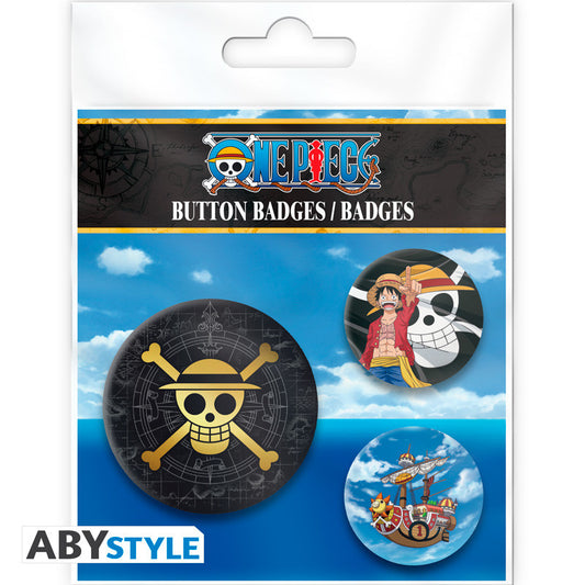 ONE PIECE Badge Pack Skull & Luffy